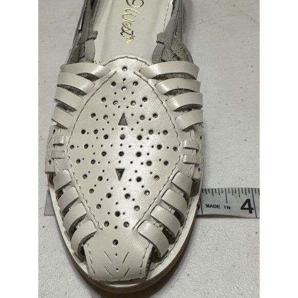 VINTAGE Nine West Low Heel White Slip-on Leather Sandals Women's Size 6M (READ) - Picture 10 of 16